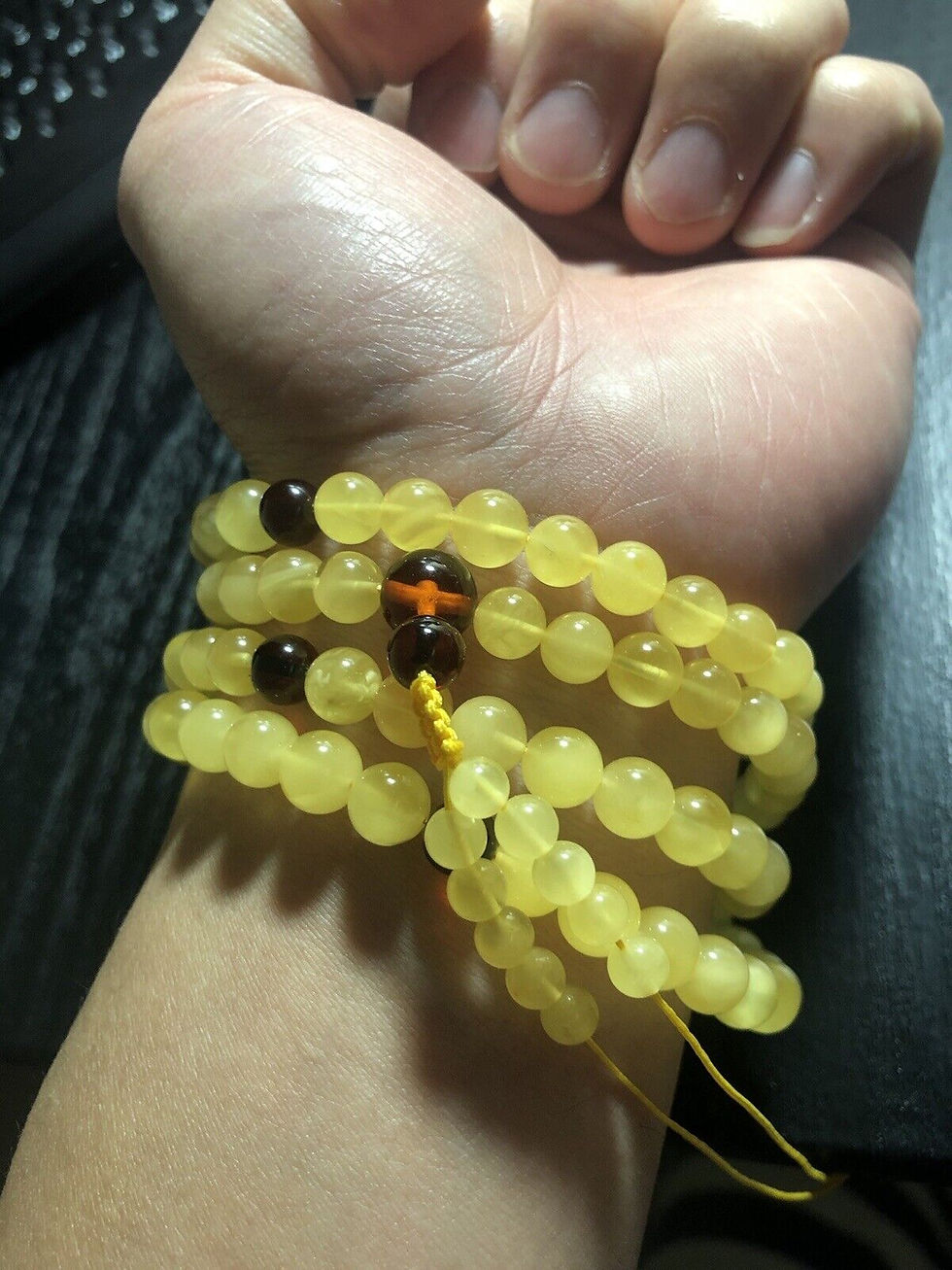 Thumbnail: 7mm Natural Baltic Amber Beads Necklace - 108 Beads