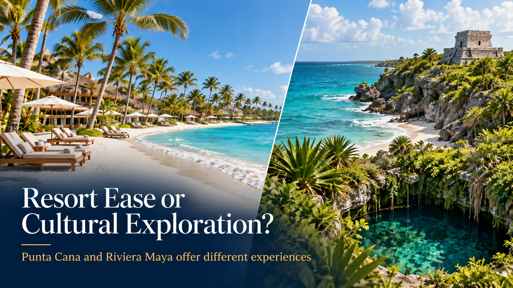 Punta Cana beachfront resort compared with Riviera Maya cultural and natural attractions