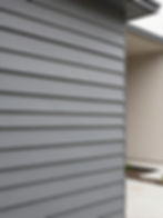 Dark grey horizontal exterior siding