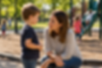 Parent using positive discipline and communication after a child's mistake