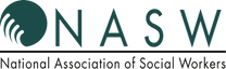 A logo of the national association of social workers, showing that the counselor is a proud member of this association