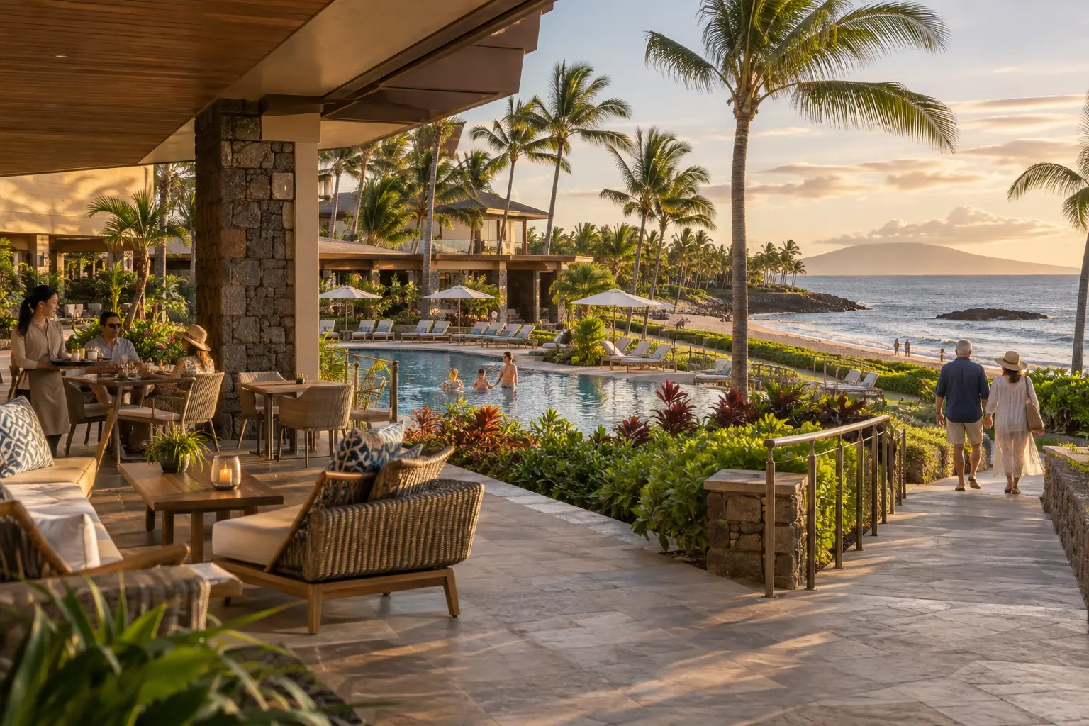 Luxury oceanfront resort in Hawaii