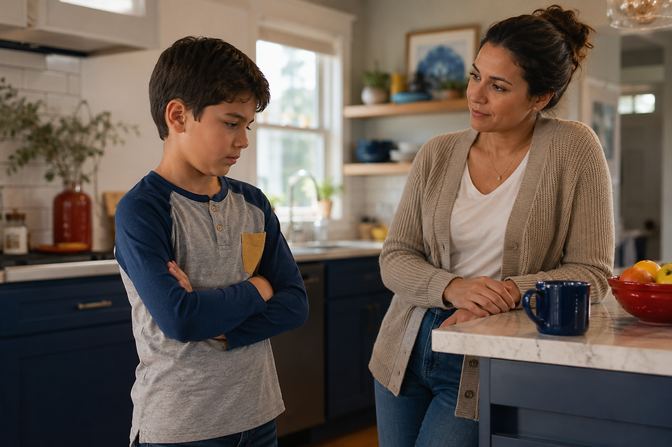 Child expressing emotional overwhelm through behavior while parent remains calm