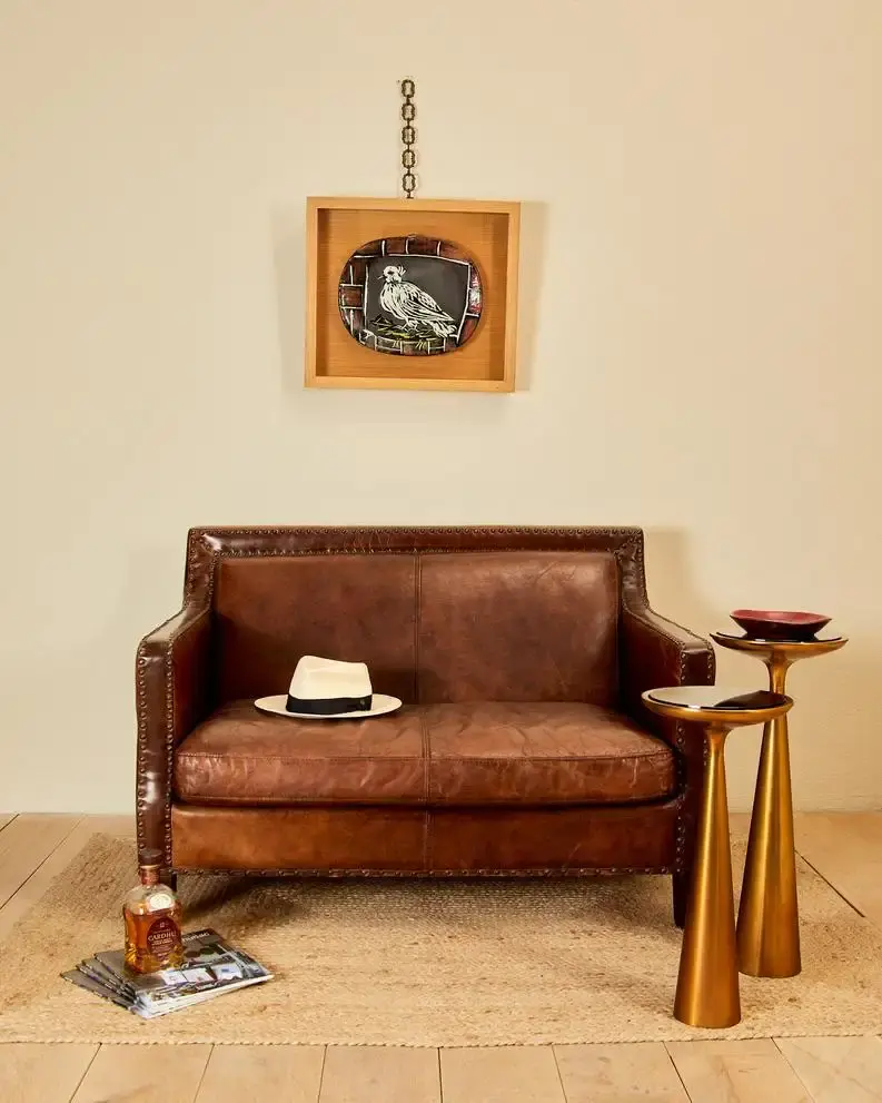 Miniature : Dans le style de Jean-Michel Frank, canapé en cuir, vers 1930, France