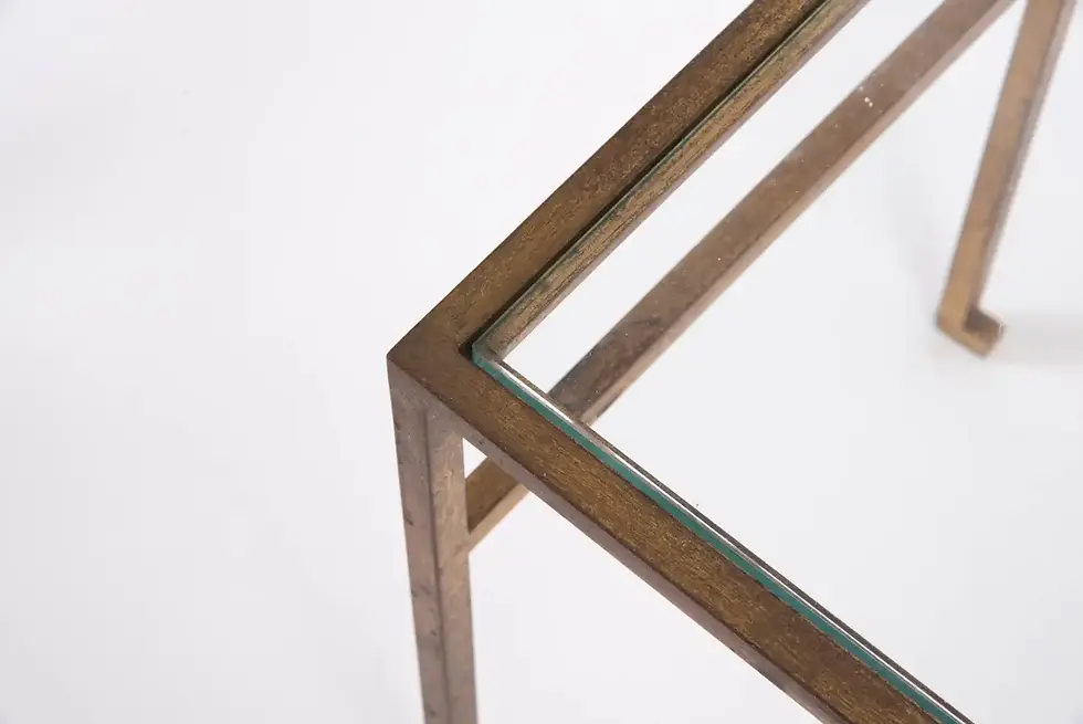 Miniature : Table basse Gigogne de la Maison Ramsay, fer doré et verre, vers 1970, France