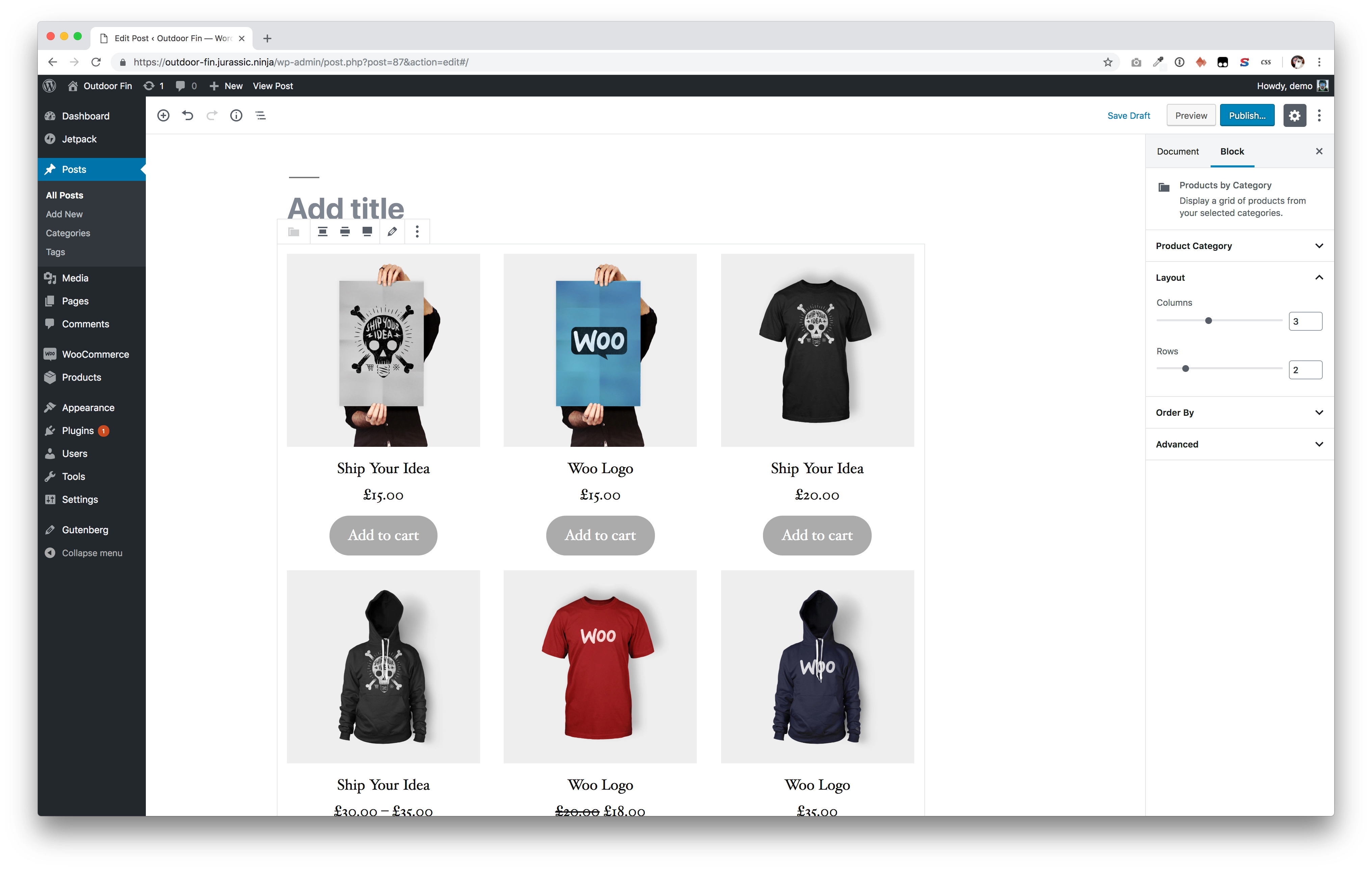 Le back-office de WooCommerce.