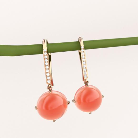 Miniature : Collection « Bella » La beauté de l'Aigue-marine ou la Cornaline mise en valeur avec ses boucles d'oreilles tout en couleurs