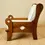 Miniature : Paire de fauteuils brutalistes en bois naturel, coton, vers 1970, Italie