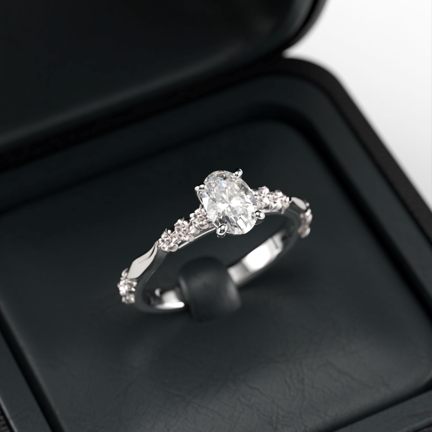 Solitaire Poème Florentin or blanc