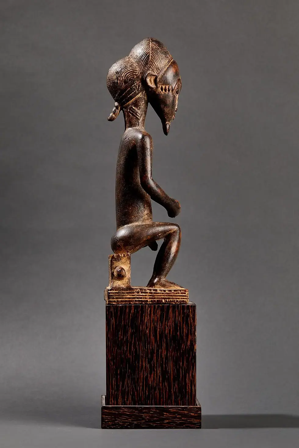 Miniature : Statue Baoulé, Wood, Circa 1950, Côte d'Ivoire, Afrique