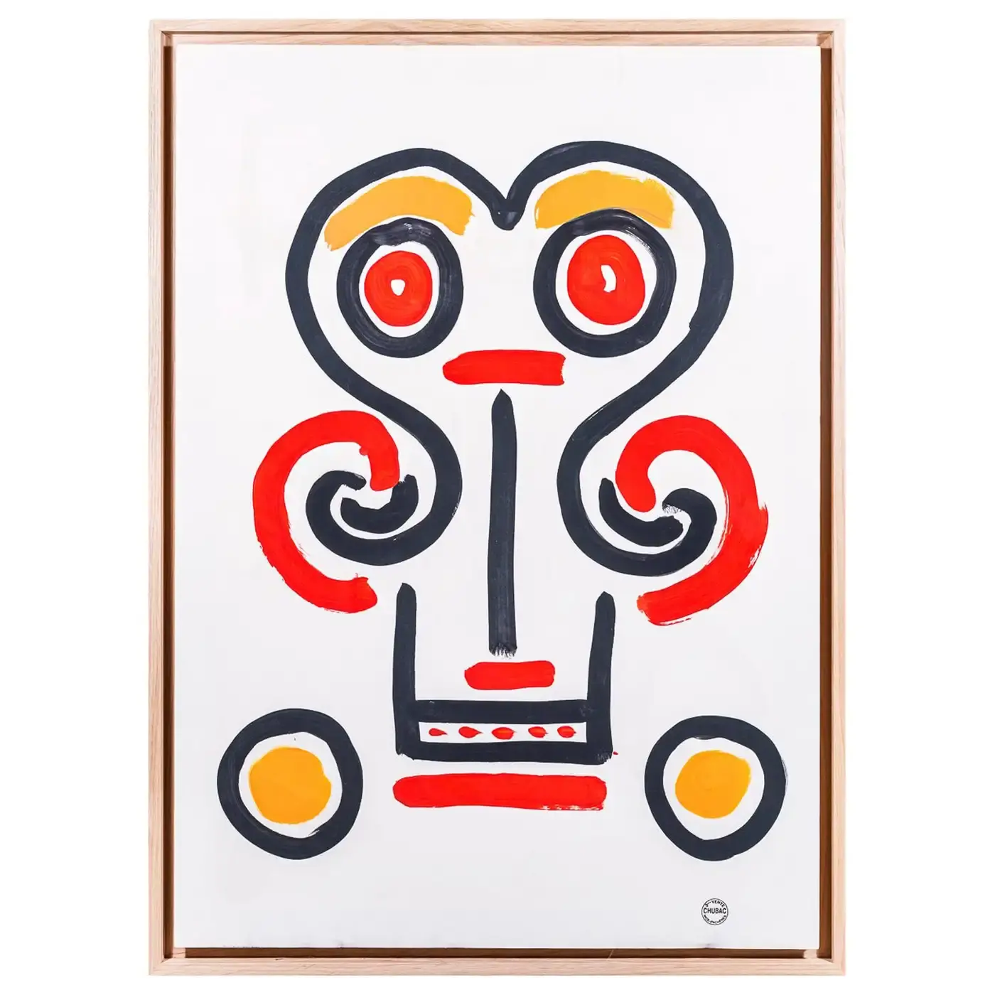 Albert Chubac, composition de visages, peinture, France, vers 1960