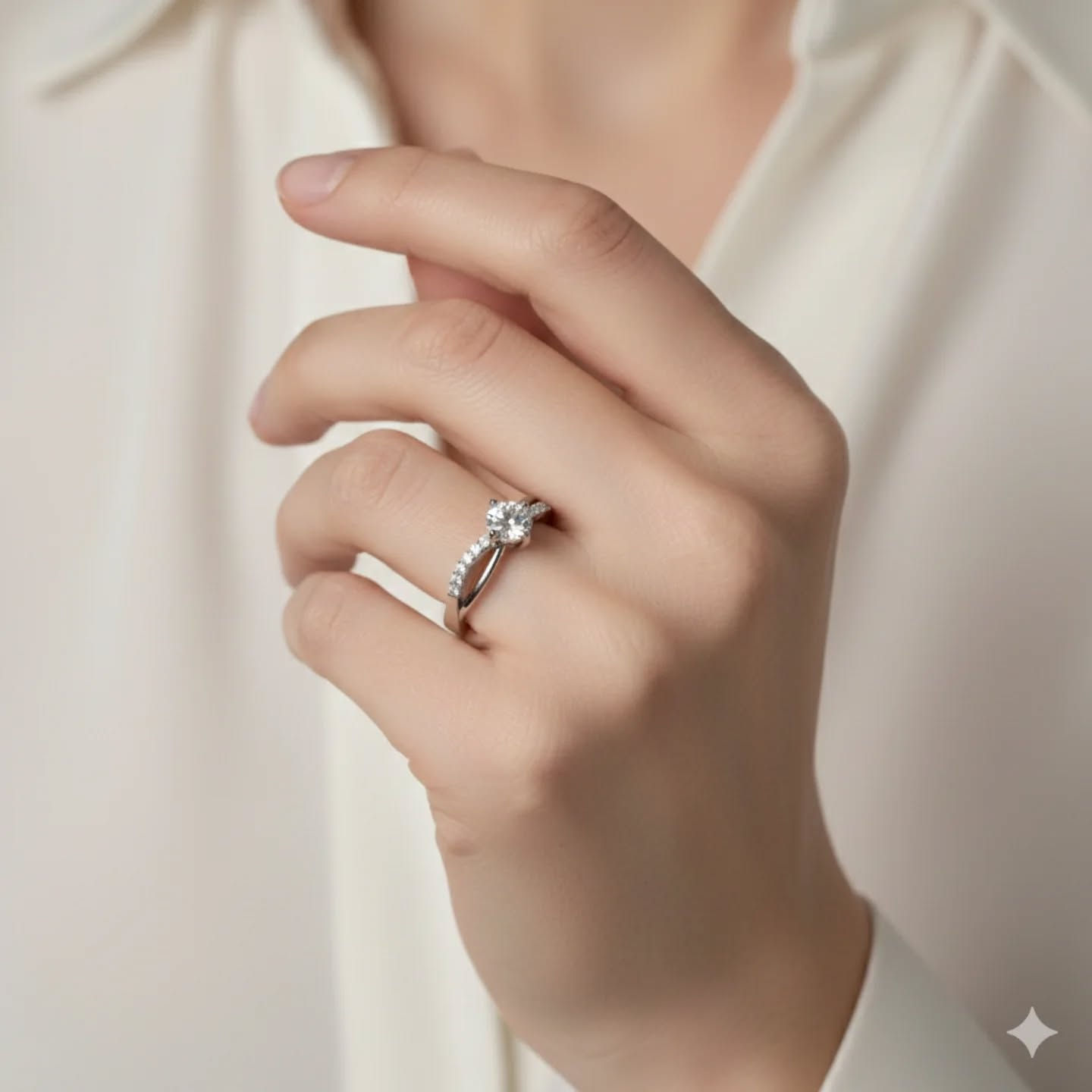 Collection « Julia » Moderne et raffiné, le solitaire "Julia" vous séduira par l'originalité de sa forme en mouvement.