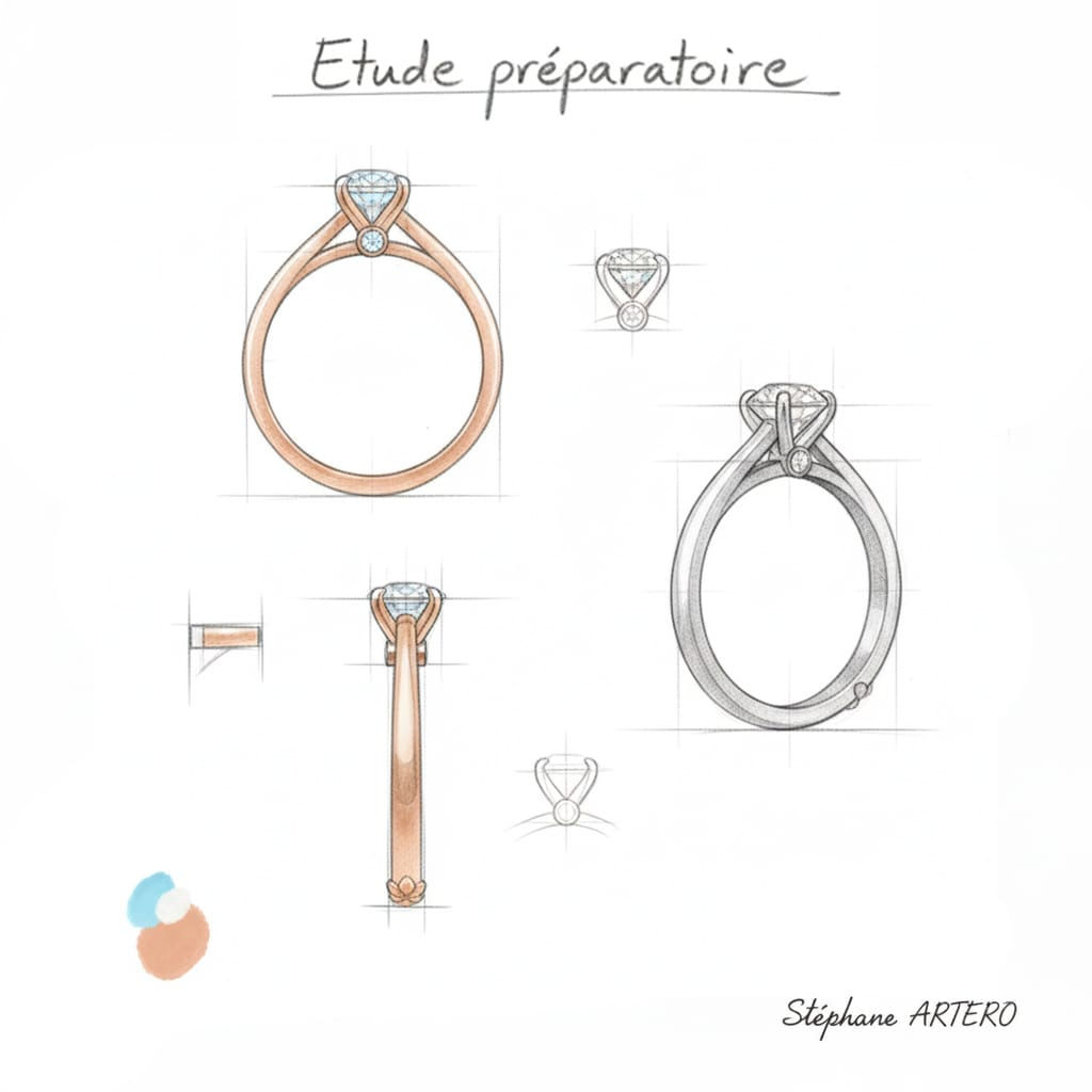 Croquis couleurs solitaire amour