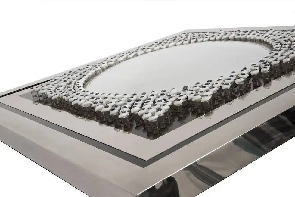 Miroir mural unique, monogrammé « A.F. », vers 1976, France