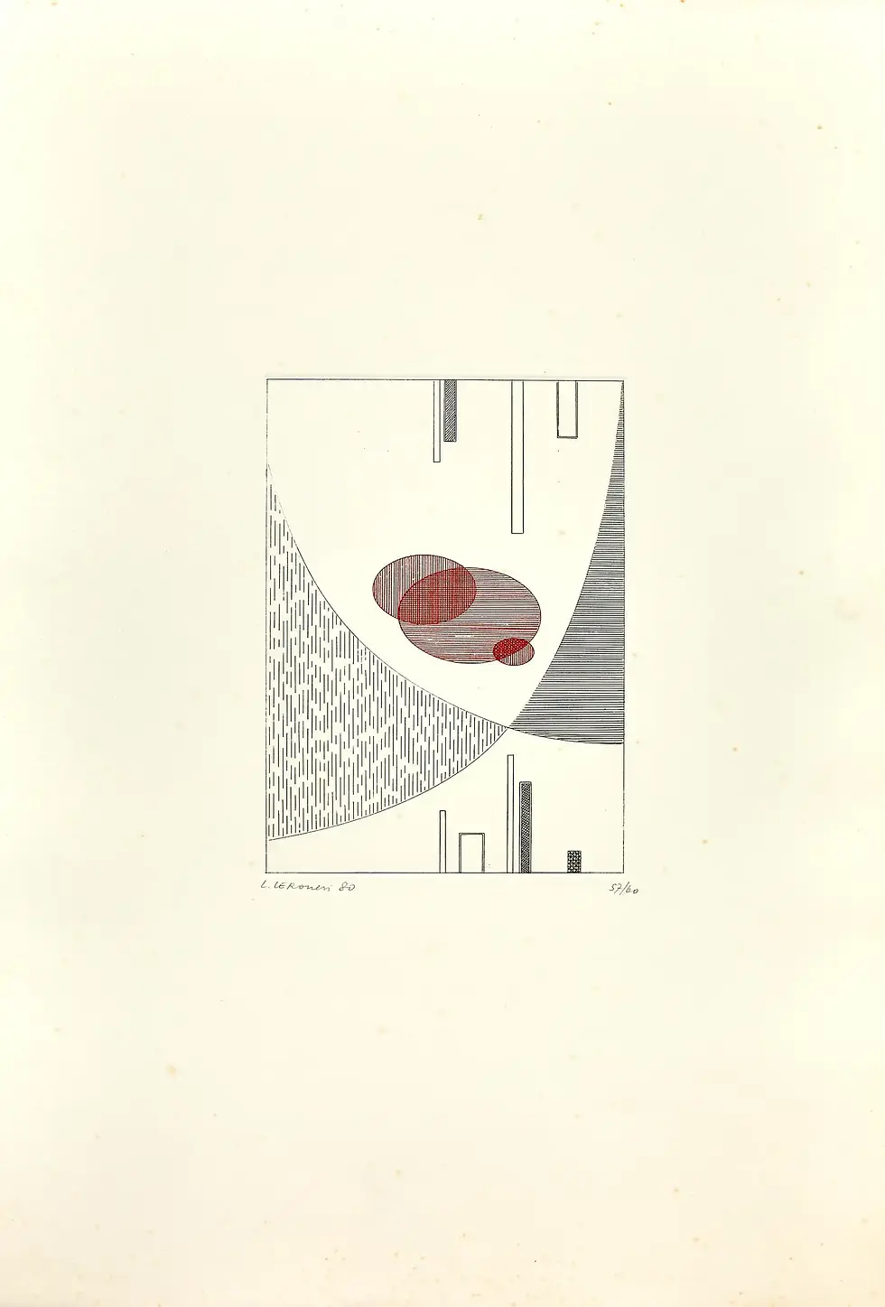 Miniature : Luigi Veronesi (1908-1998), Série de quatre gravures à l'encre, 1980