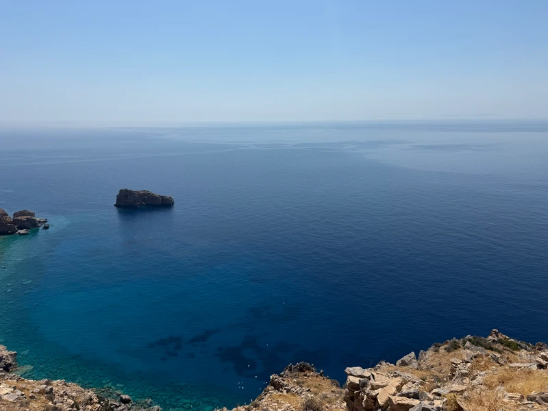 Blue sky over sea in Greece