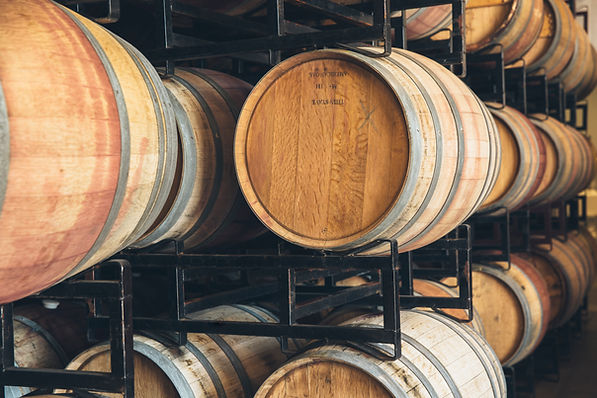 Stacked Wooden Barrels
