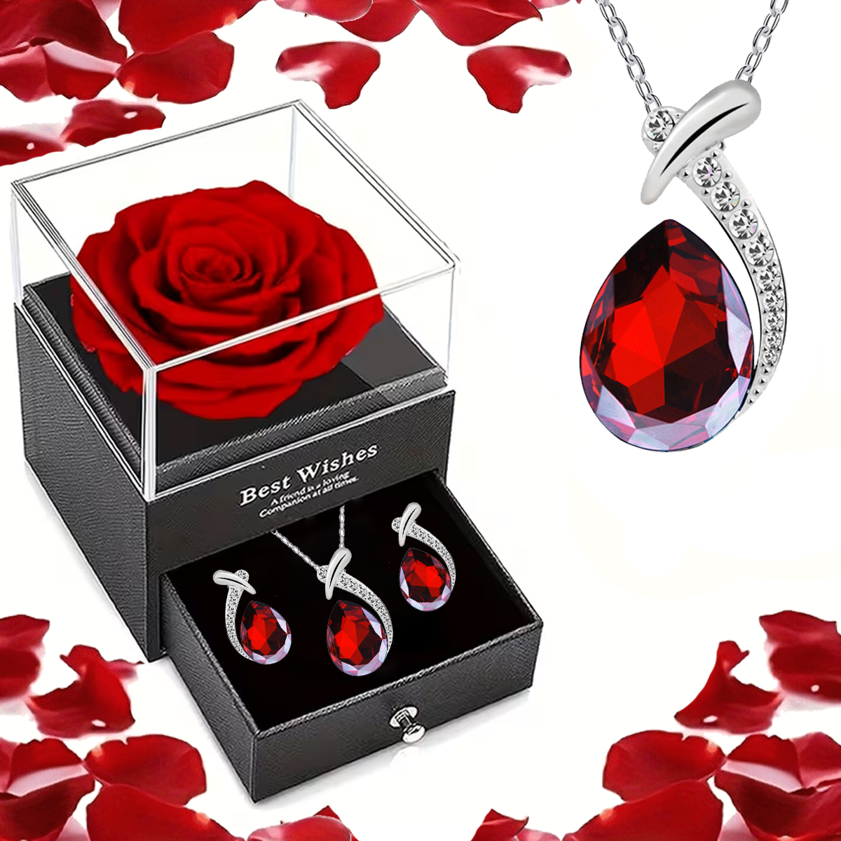 Eternal Rose & Jewellery Gift Box