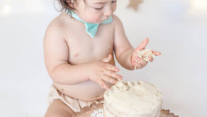 Preparing for a cake smash