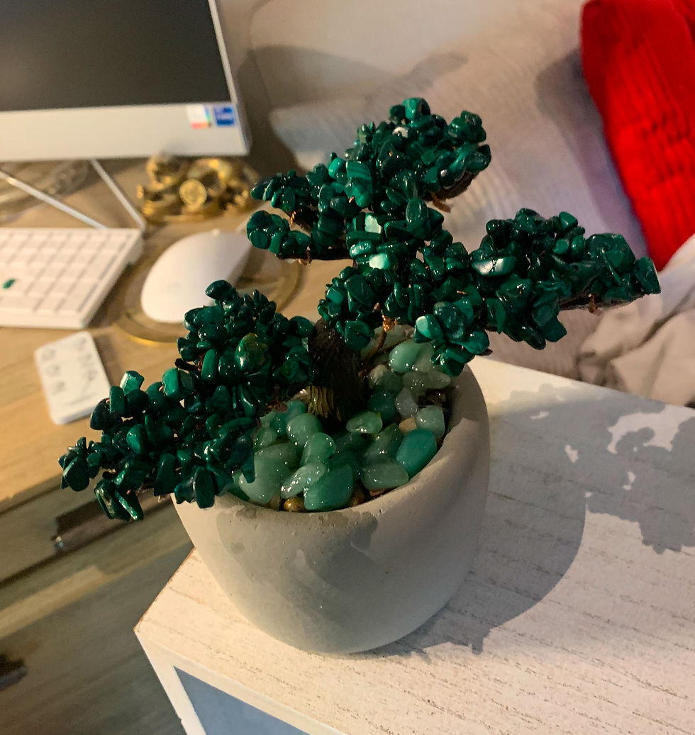 Handmade Bonsai Tree with Malachite Stone / Green Aventurine Stone