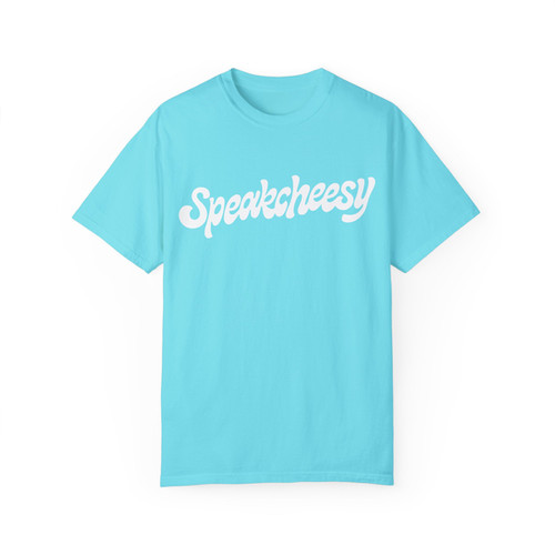 saya様　トップス　カラーBLUE Speakcheesy Unisex Garment-Dyed T-shirt in Madame Aqua LaRue