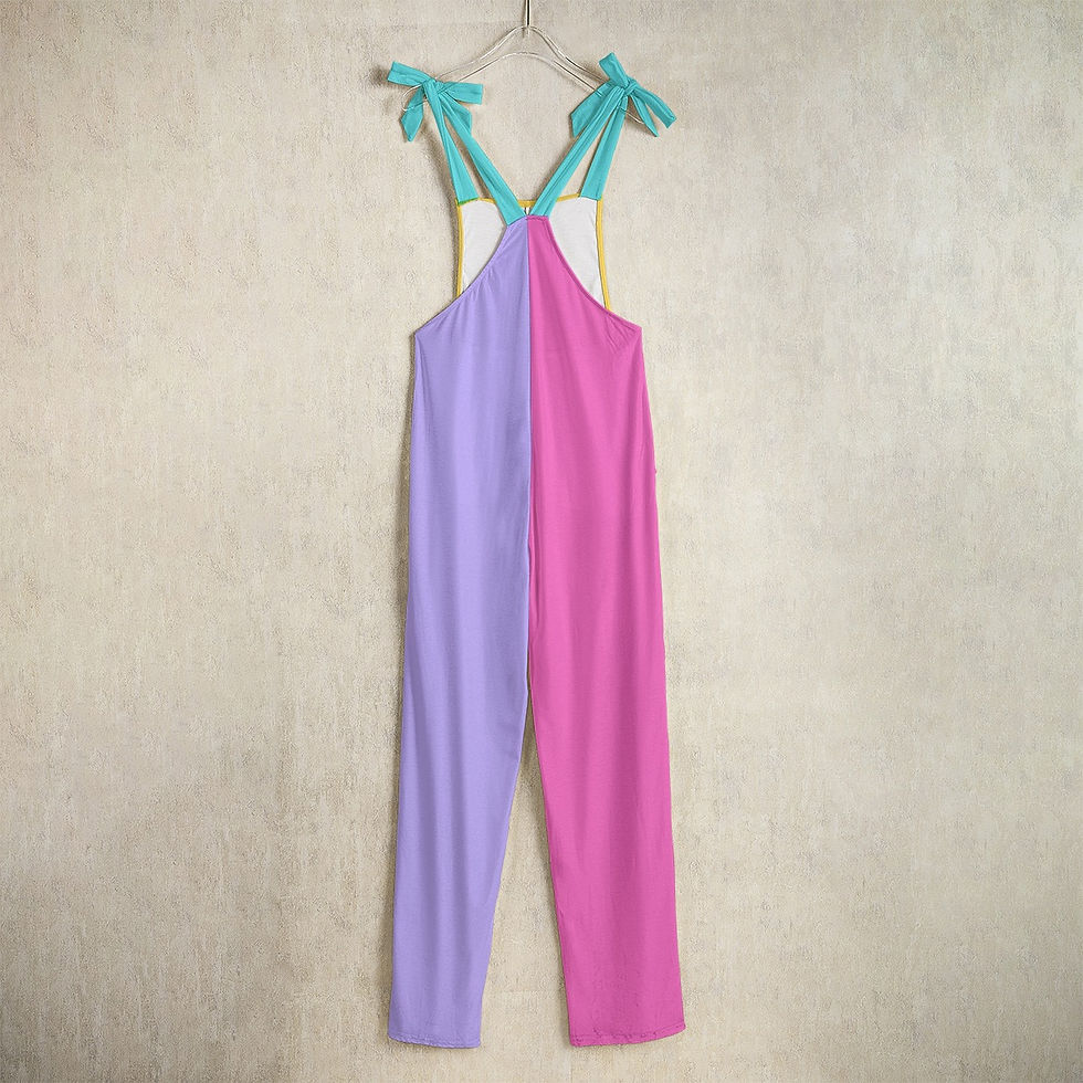 Thumbnail: The Queen Cheese Strappy hand Tie Overalls