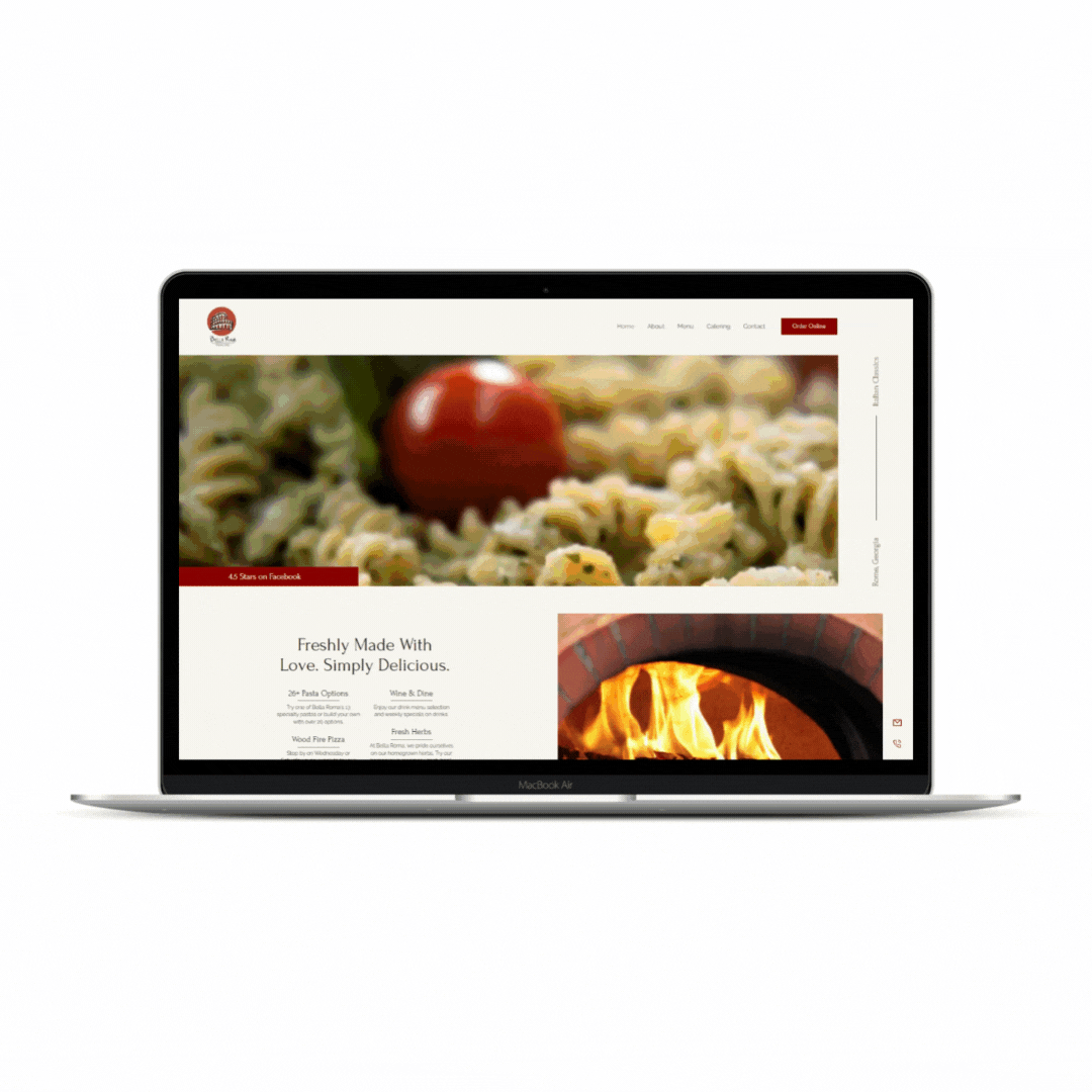 Bella Roma Italian Restaurant GIF Upsway Marketing Design