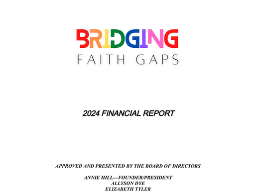Bridging Faith Gaps - 2024 Financial Report