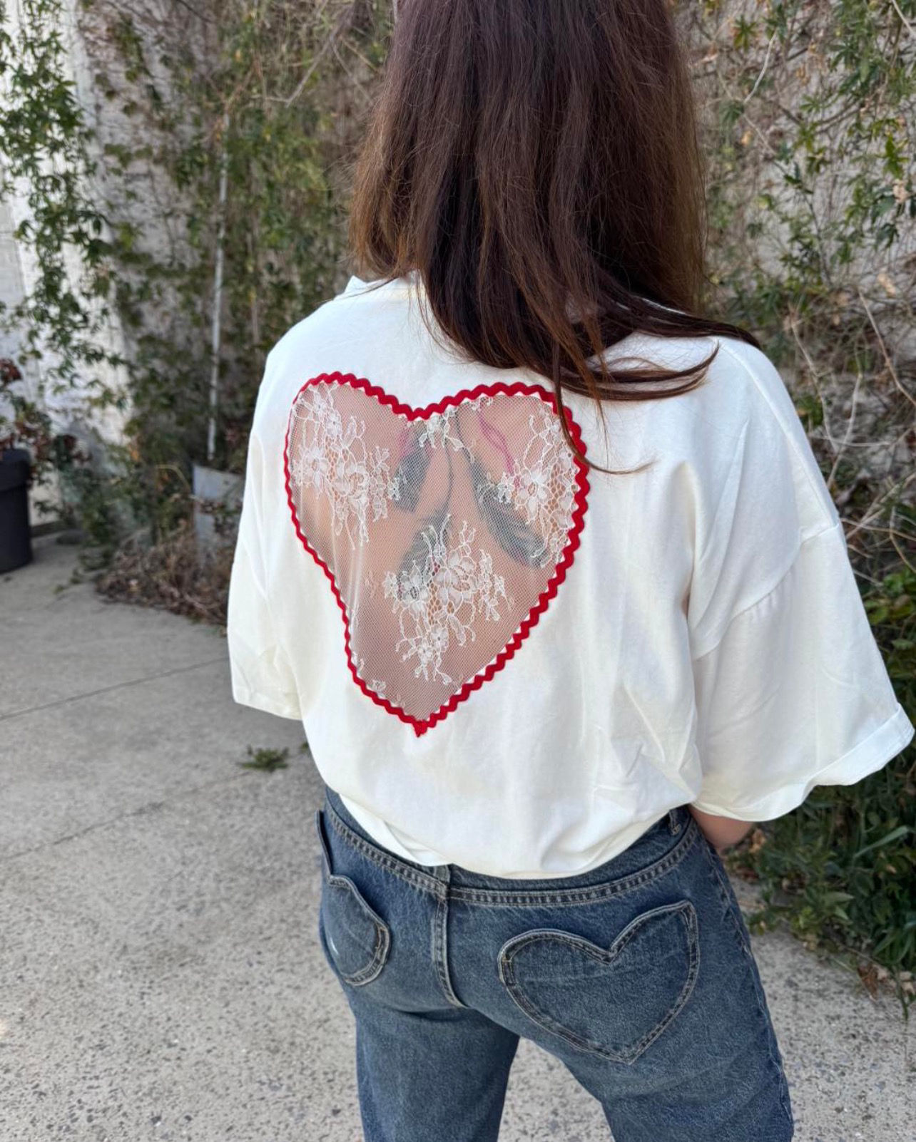 T-shirt avec dos en dentelle 