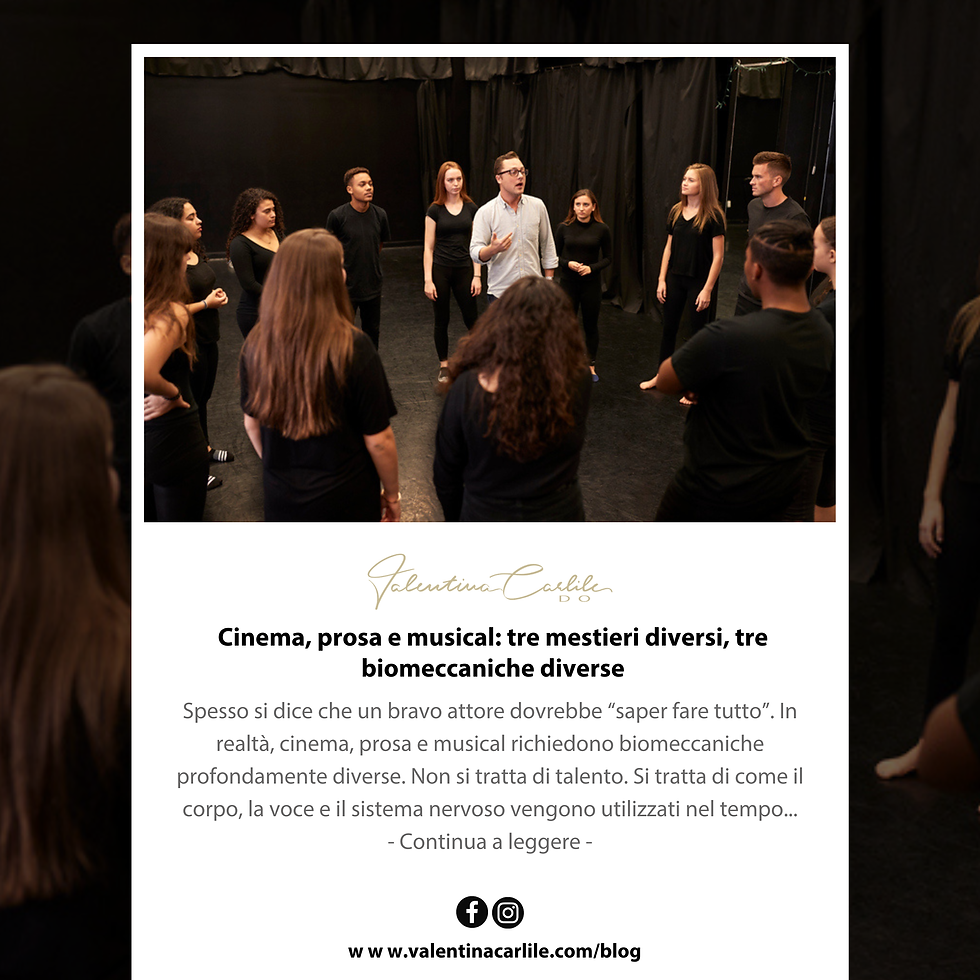 Cinema, spoken theatre and musical theatre: three different professions, three different biomechanics