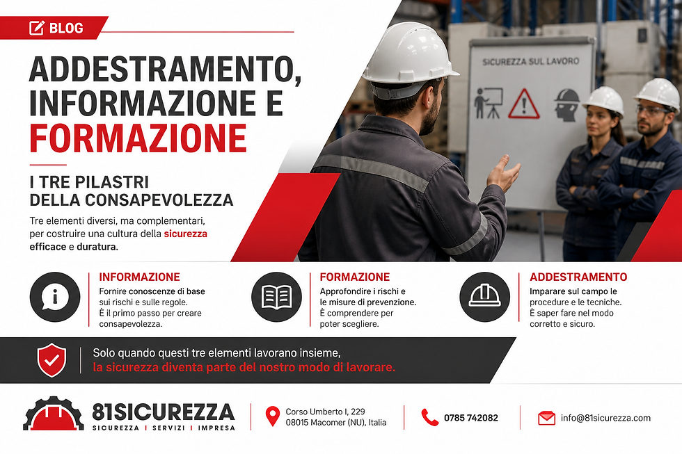 Addestramento, informazione e formazione: i tre pilastri della consapevolezza nella sicurezza sul lavoro