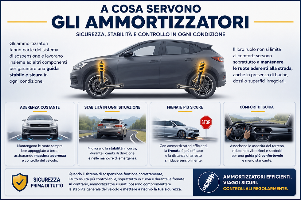 Ammortizzatori usurati: come riconoscerli e perché influiscono sulla sicurezza