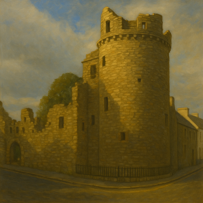 Round tower of Bishop’s Palace in Kirkwall, Orkney Islands