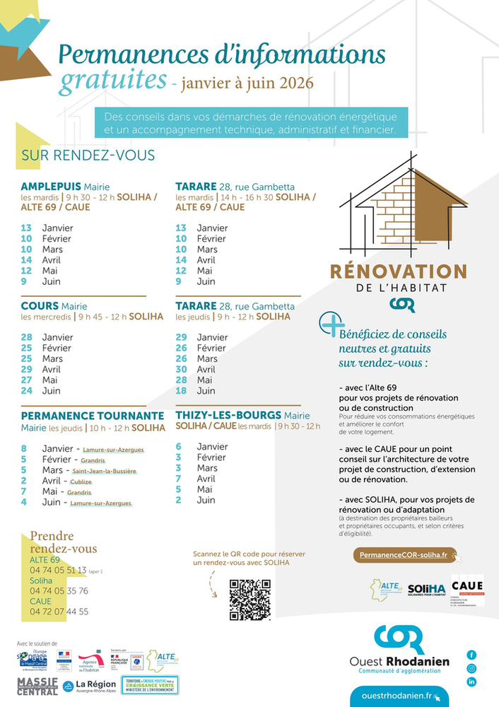 PERMANENCES D'INFORMATIONS POUR LA RENOVATION DE L'HABITAT