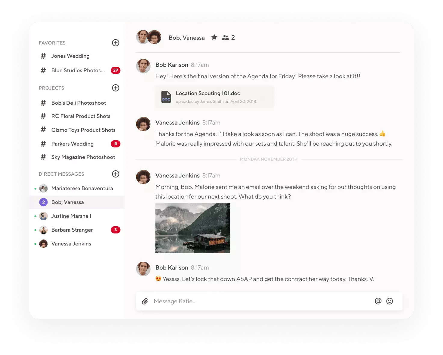 Chats Communicate in real time and on your time.