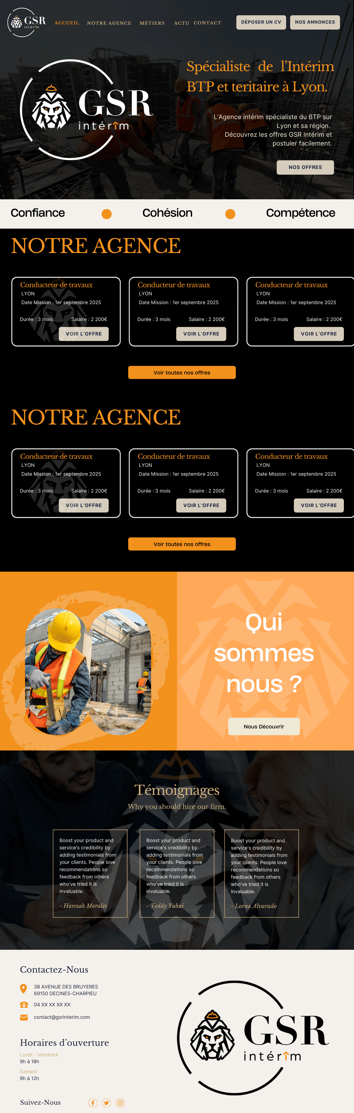 Maquette du site de GSR Intérim