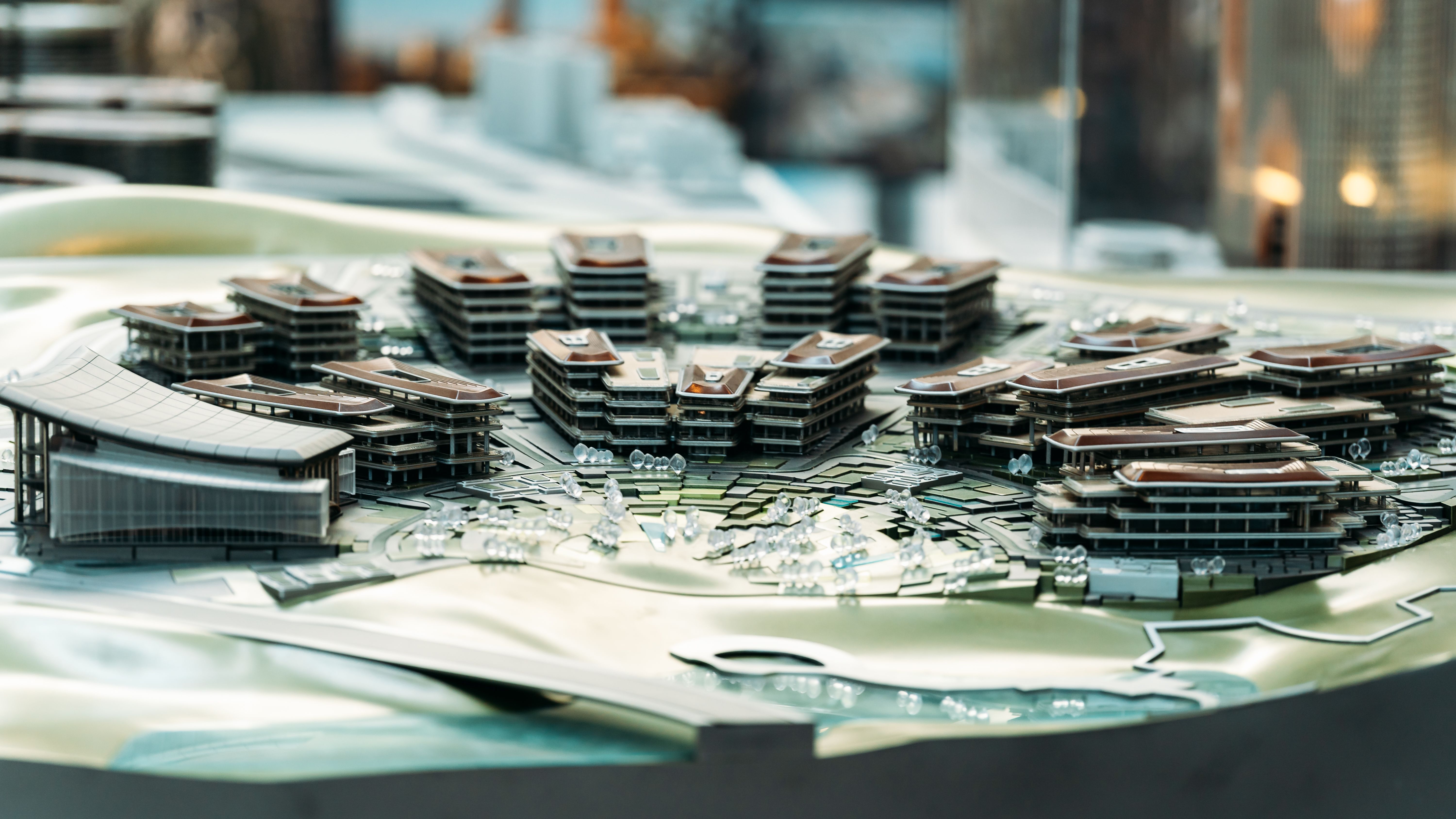 Maquette architecturale présentée lors du lancement commercial d'un programme immobilier