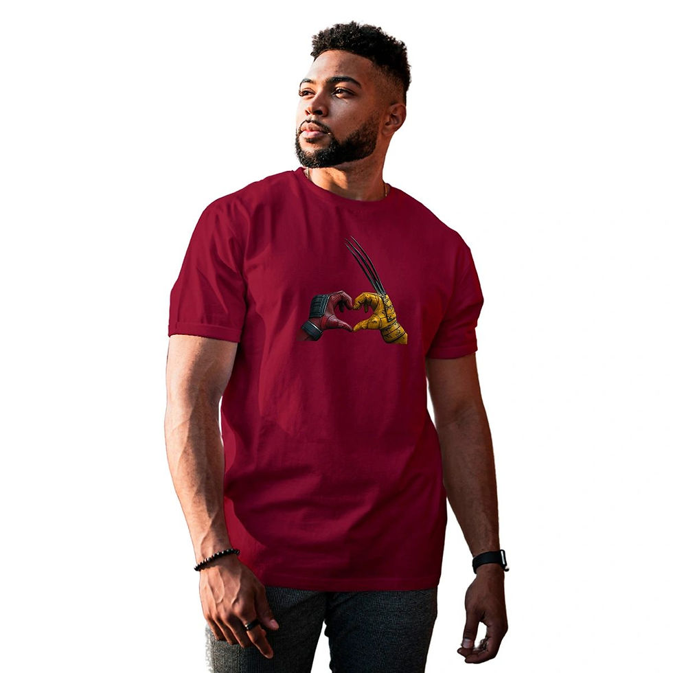 Thumbnail: Deadpool and Wolverine Hands Making Heart Men's Shirt