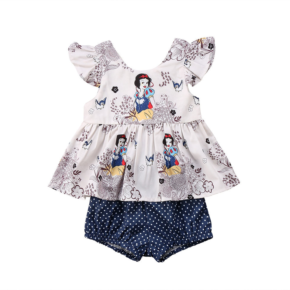 Thumbnail: Summer Baby Girls' Outfit: Dot Shorts & Sleeveless Top
