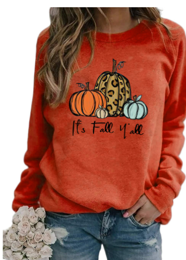 Thumbnail: Fashionable Women's Sweater with Halloween Pumpkin Print