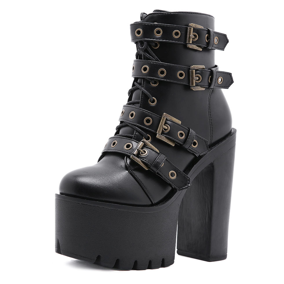 Thumbnail: Black Ankle Boots for Women with Zipper and High Heels