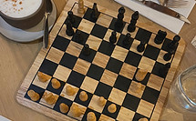 Wooden chess board.
