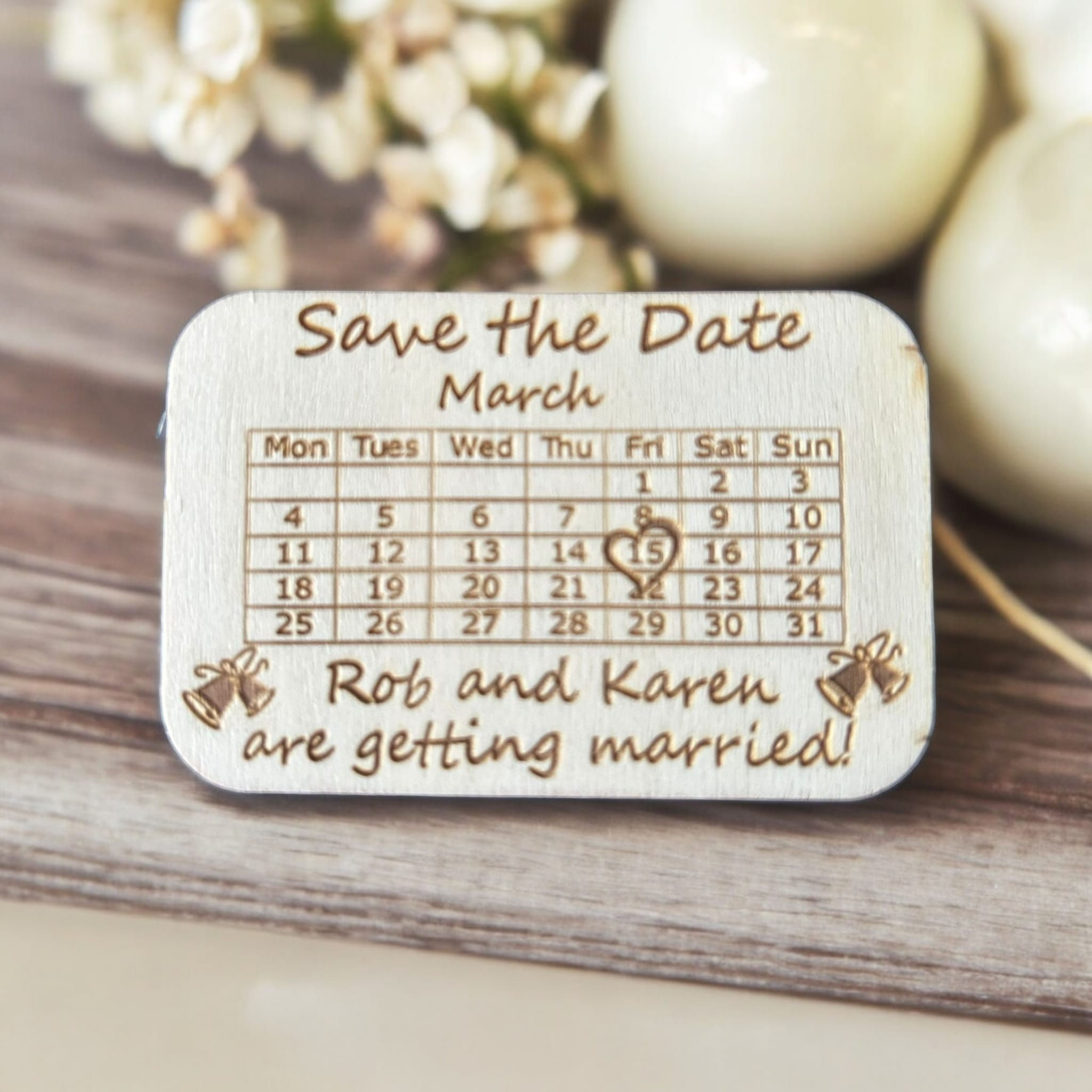 Save the date fridge magnets x 10