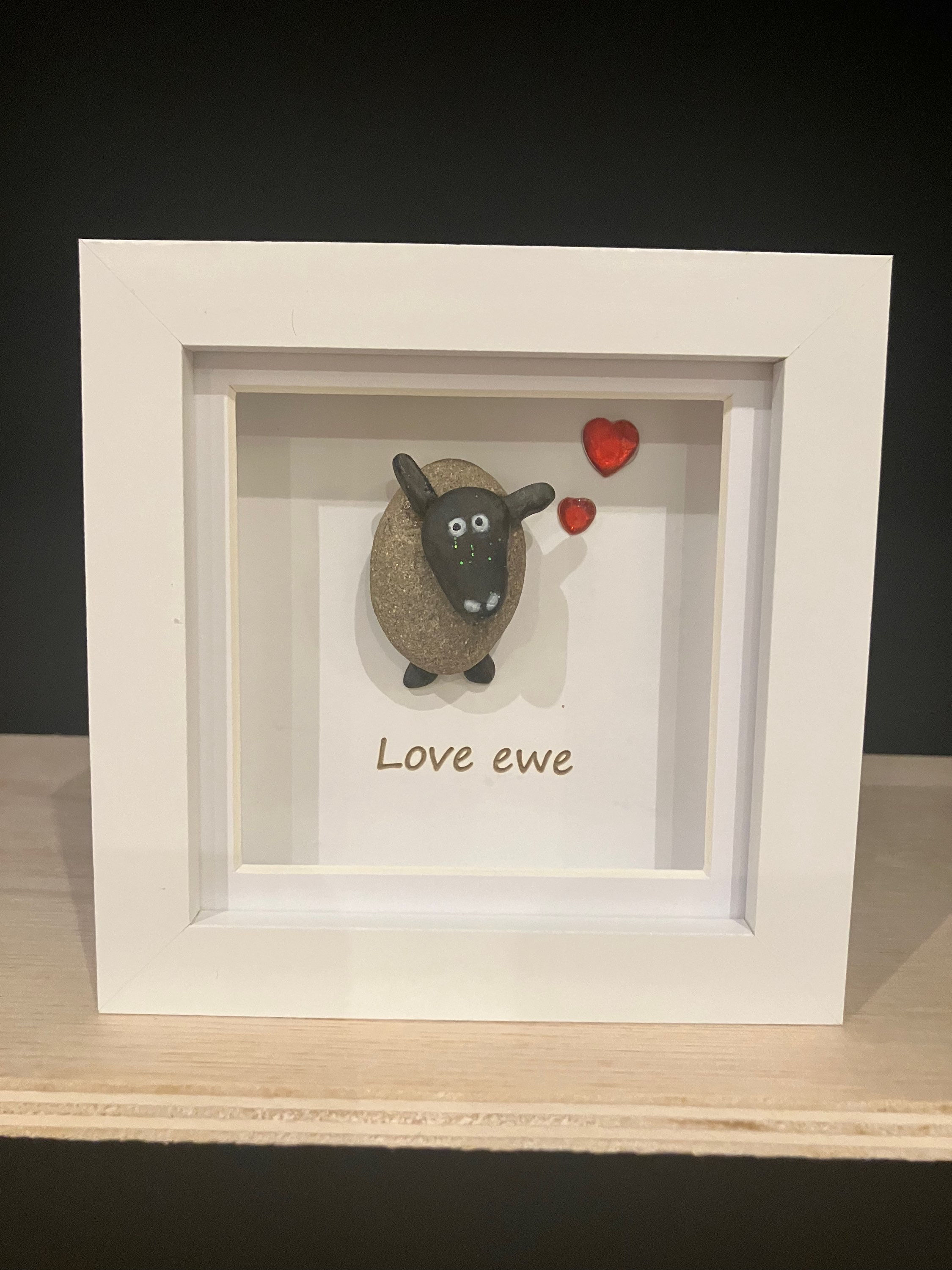 Pebble Art “Love ewe” sheep