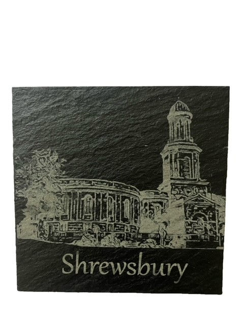 Thumbnail: Shrewsbury Engraved Slate Coasters