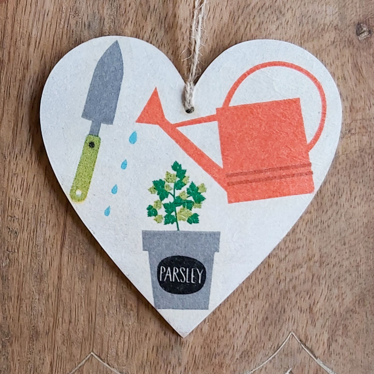 Happy Gardener Wooden Hanging Heart