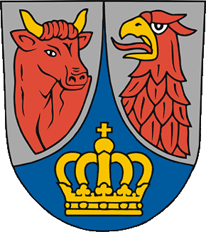 Wappen LDS - Ochse, Adler, Krone