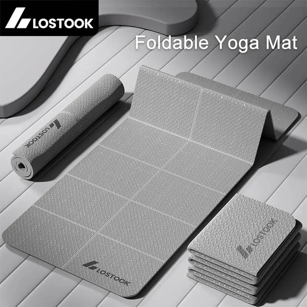 4mm Thick TPE Foldable Yoga Mat Easy to Store Travel Exercise Mat for Yoga