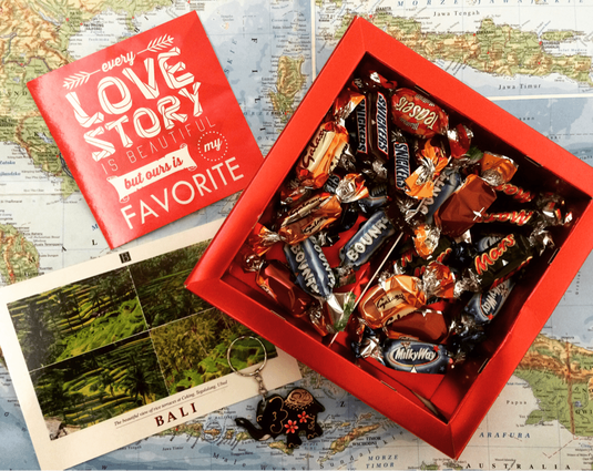 chocolates and a map