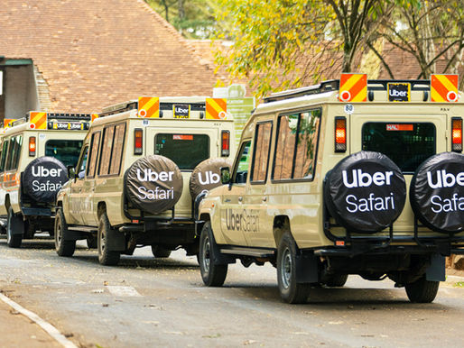 Uber Safaris Vehicles waiting at the entrance to Nairobi National Park